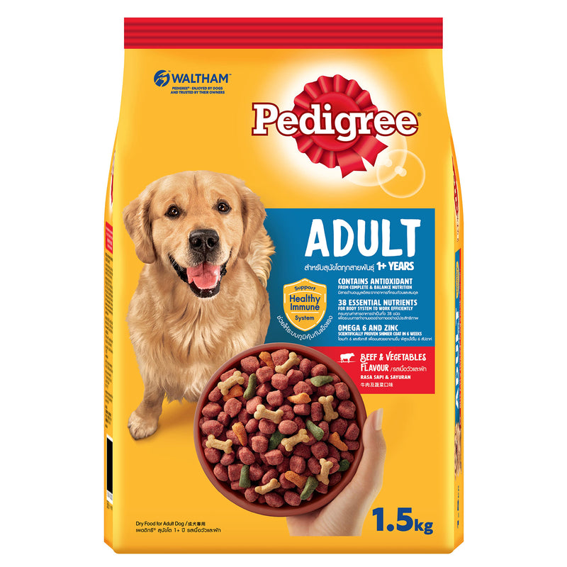 Pedigree Adult Dog Beef and Vegetable Flavored Dog Food 1.5kg