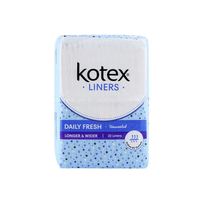 Kotex Liners Daily Fresh Unscented Longer and Wider 30sheets