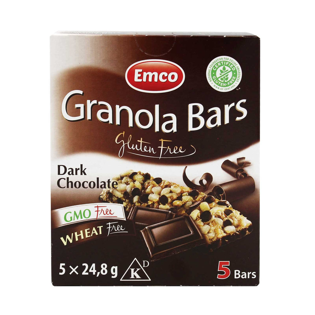 Emco Gluten Free Dark Chocolate Granola Bars 28g x 5