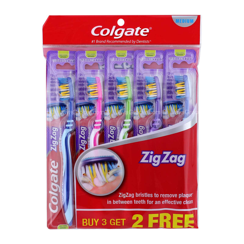 Colgate Zig Zag Medium Toothbrush Multipack 3pcs/pack