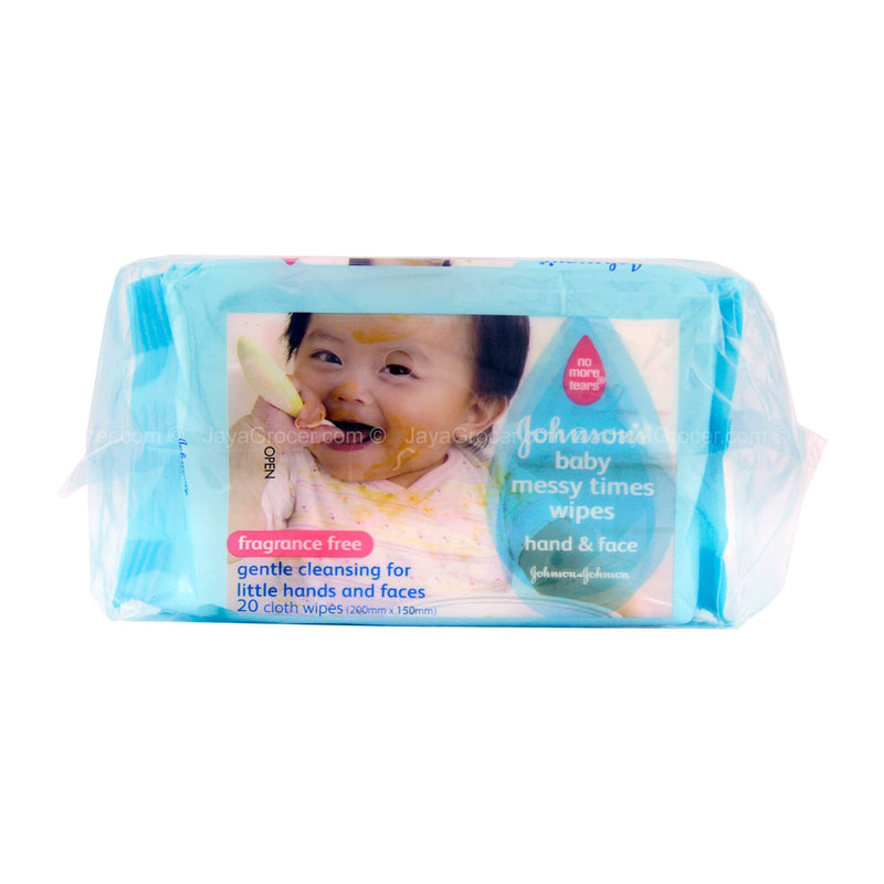 Johnson’s Baby Messy Times Wipes Hand & Face 20pcs x 3packs