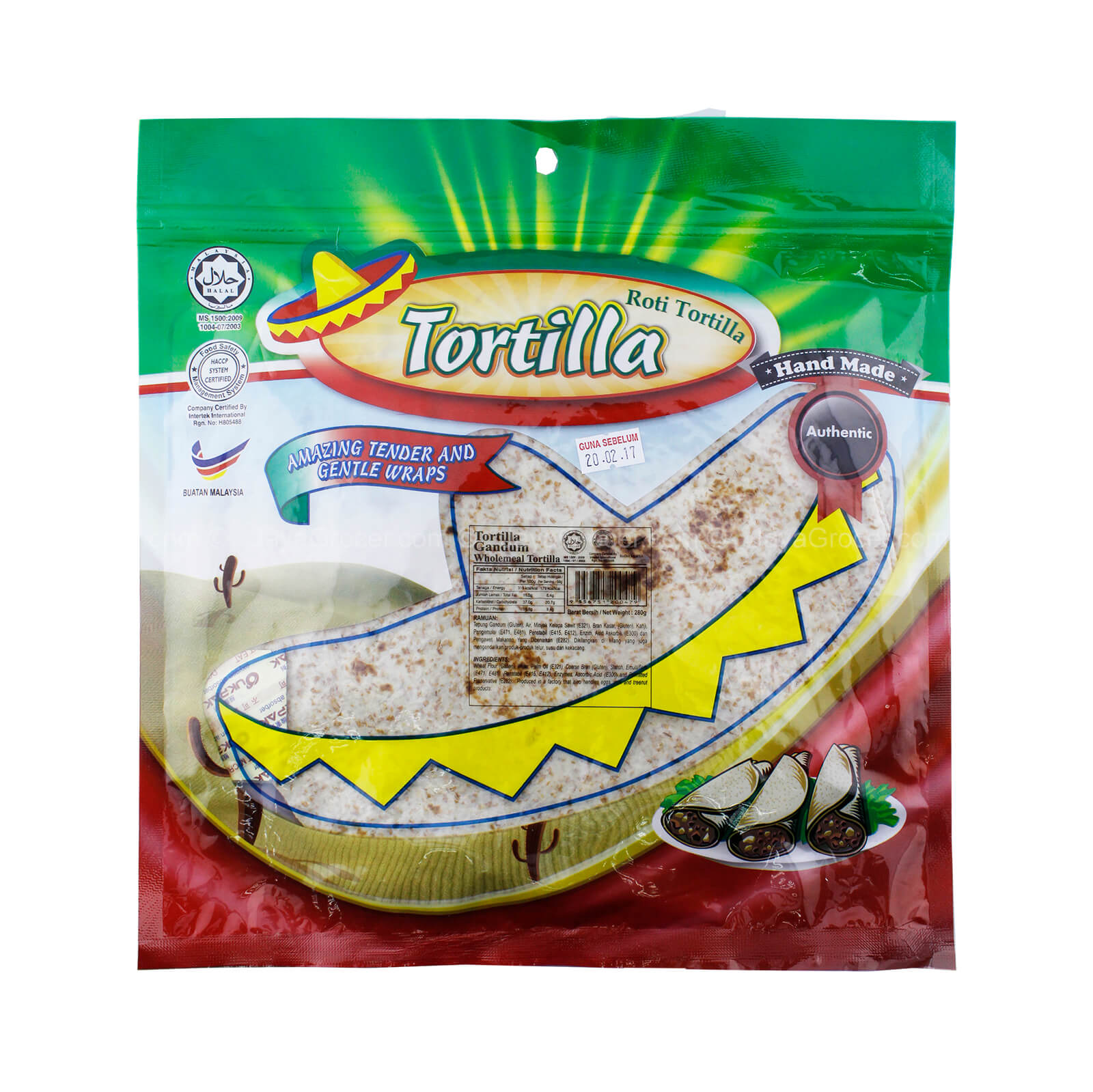 Nature's Bake Wholemeal Tortilla Bread 280g