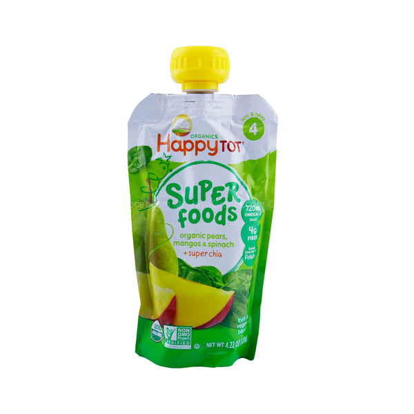 Happy Tot Organic Superfoods Pears, Mangos and Spinach 120g