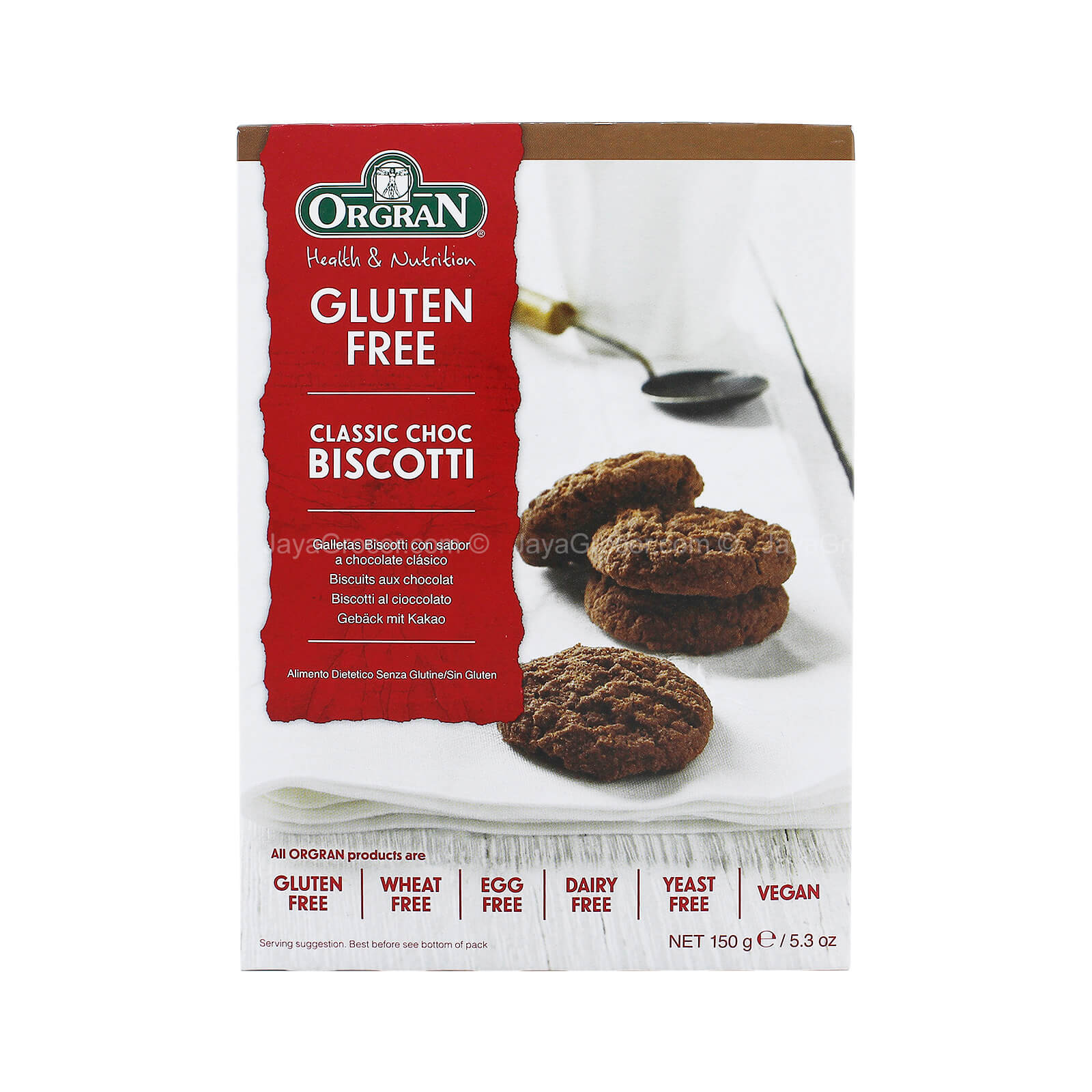 Orgran Health & Nutrition Gluten Free Classic Choc Biscotti 150g