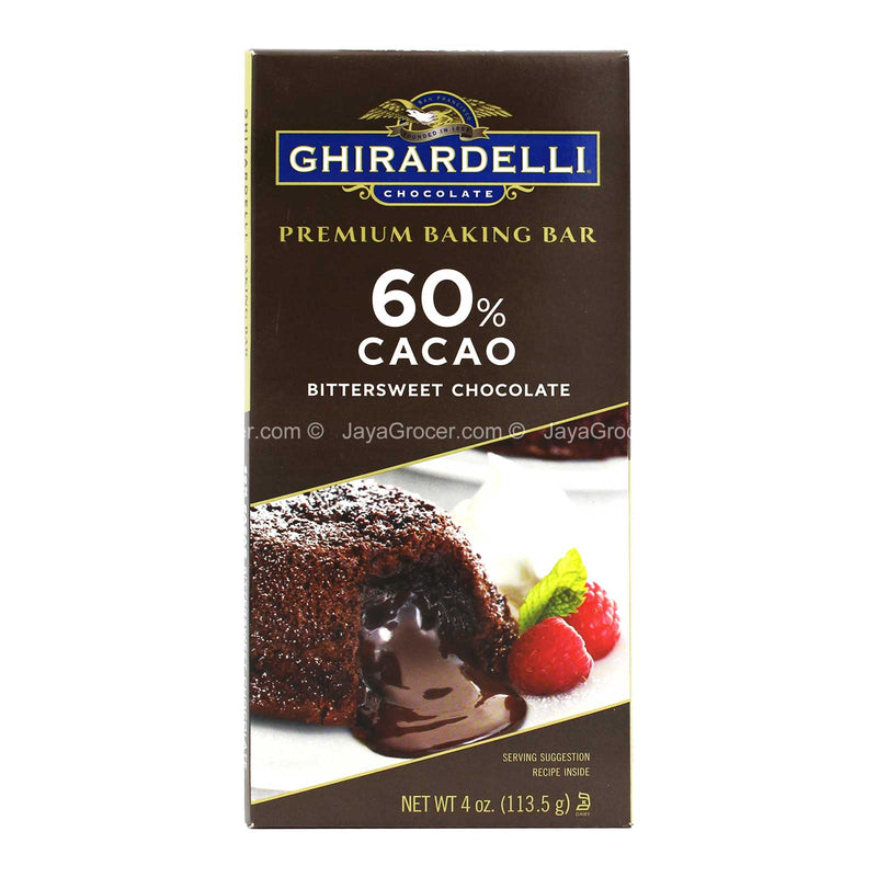 GHIR BITTERSWEET CHOC BAKING BAR 4OZ*1