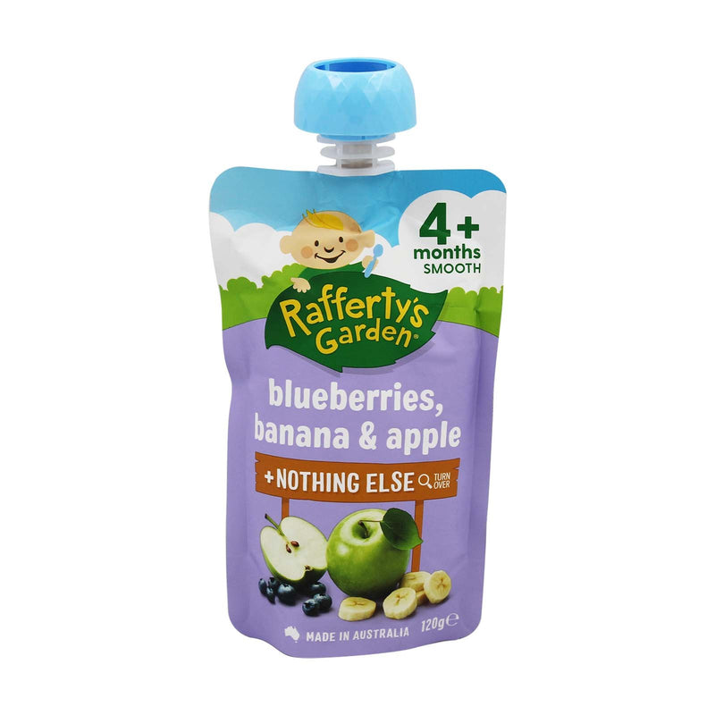 Rafferty's Garden Blueberries, Banana and Apple + Nothing Else Smooth Baby Food (4+ Months) 120g