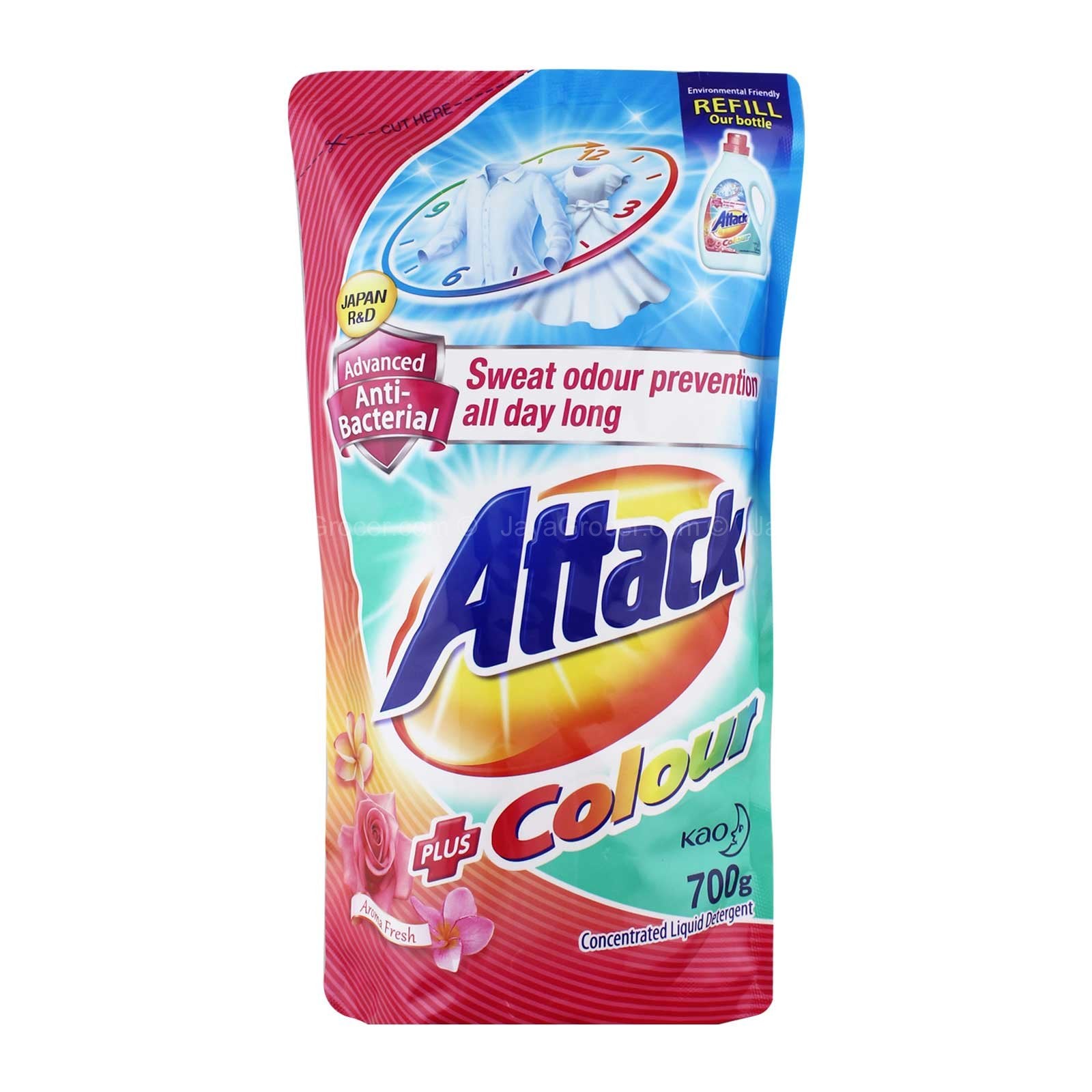 Attack Ultra Power Detergent Liquid Plus Colour Refill 700g