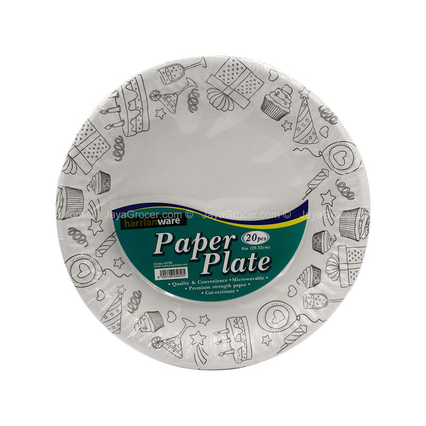 Harrianware Paper Plate 8In 20pcs/pack