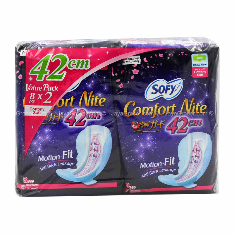 Sofy Body Fit Comfort Night Wing Sanitary Pad 42cm 8pcs x 2