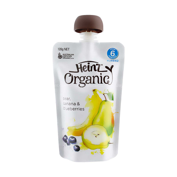 Heinz Organic Pear, Banana & Blueberries Baby Food (6 months ++) 120g