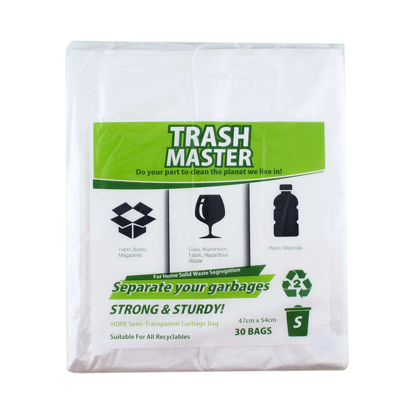Trash Master White Garbage Bag Small 47 x 54cm x 30