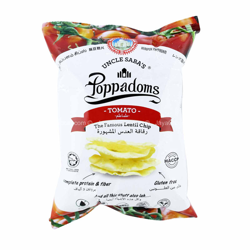 Uncle Saba's Tomato Poppadoms Lentil Chip 50g