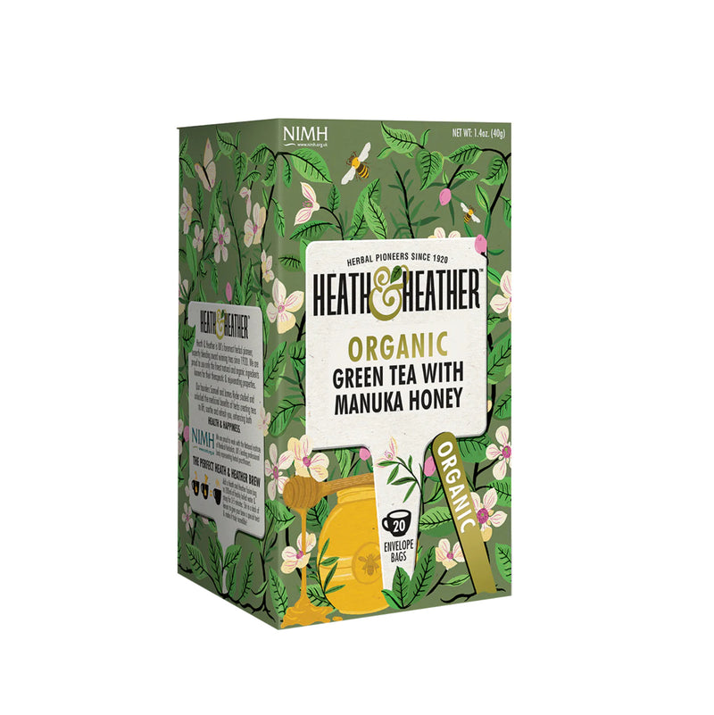 Heath and Heather Organic Green Tea with Manuka Honey Teabags 20pcs/pack
