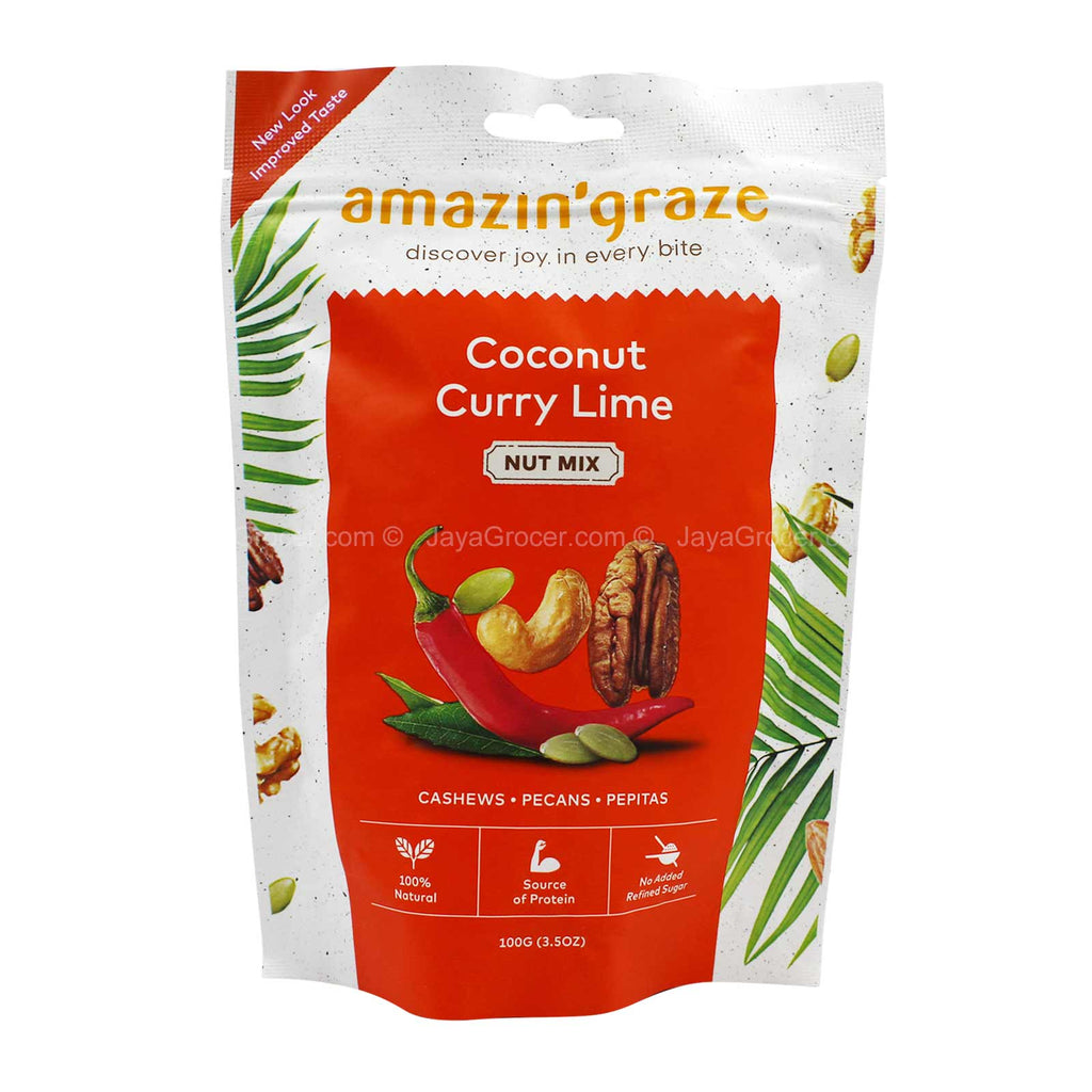 AmazinÃ¢â‚¬â„¢ Graze Coconut Curry Lime Nut Mix 100g