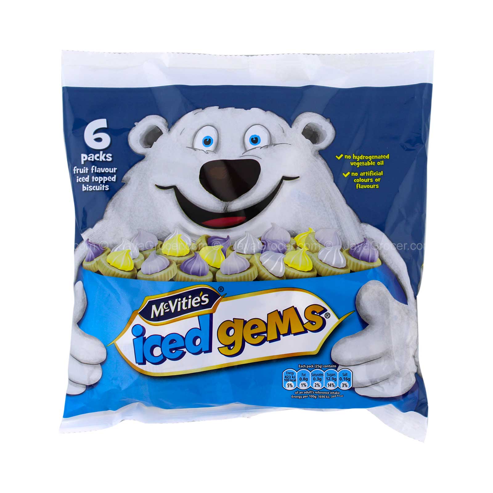 MCVITIES ICED GEMS BISCUIT 6X25G