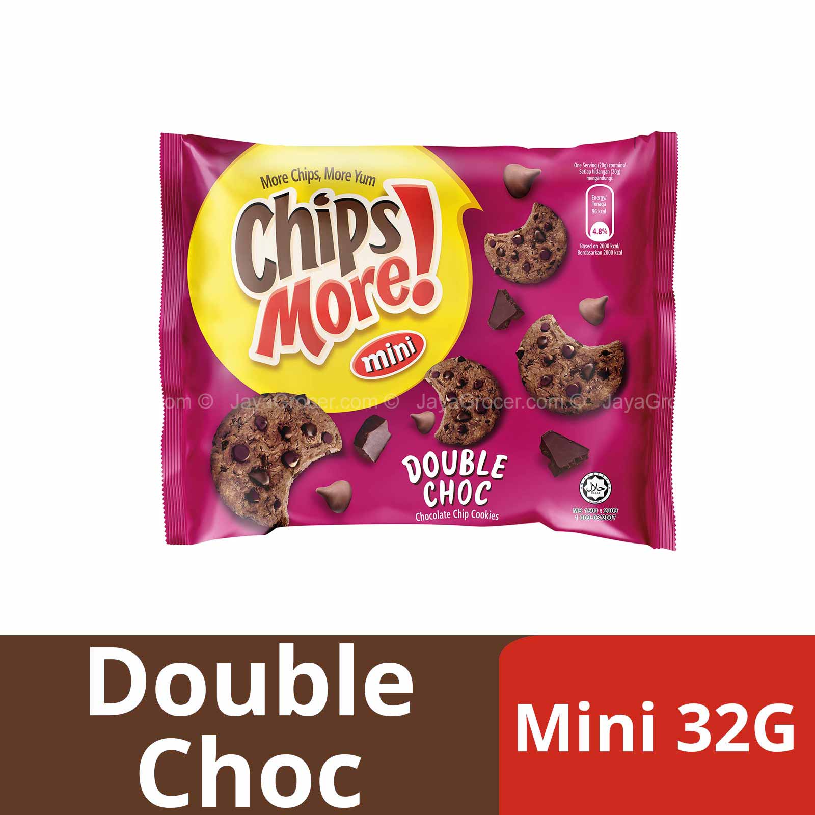 Chipsmore Mini Double Choc Chocolate Chip Cookies 32g