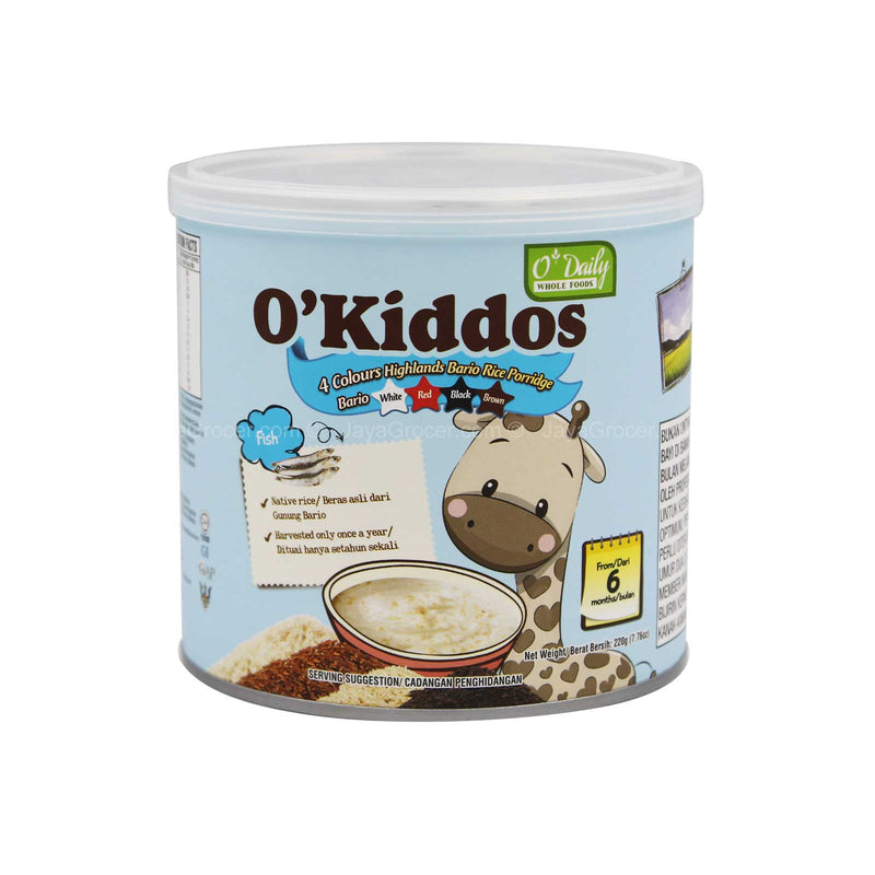 O’ Kiddos 4 Colours Highlands Bario Rice Porridge Fish Flavor 220g