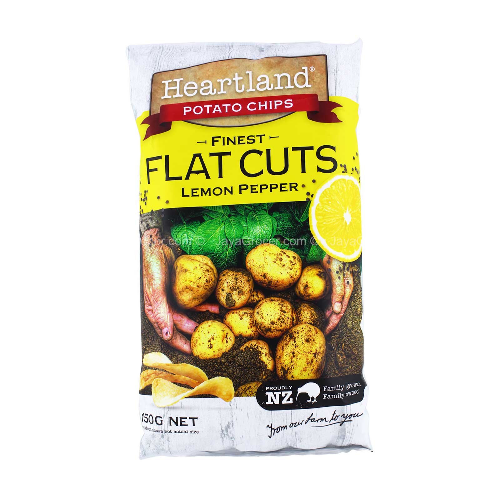 Heartland Finest Flat Cuts Lemon Pepper Potato Chips 150g