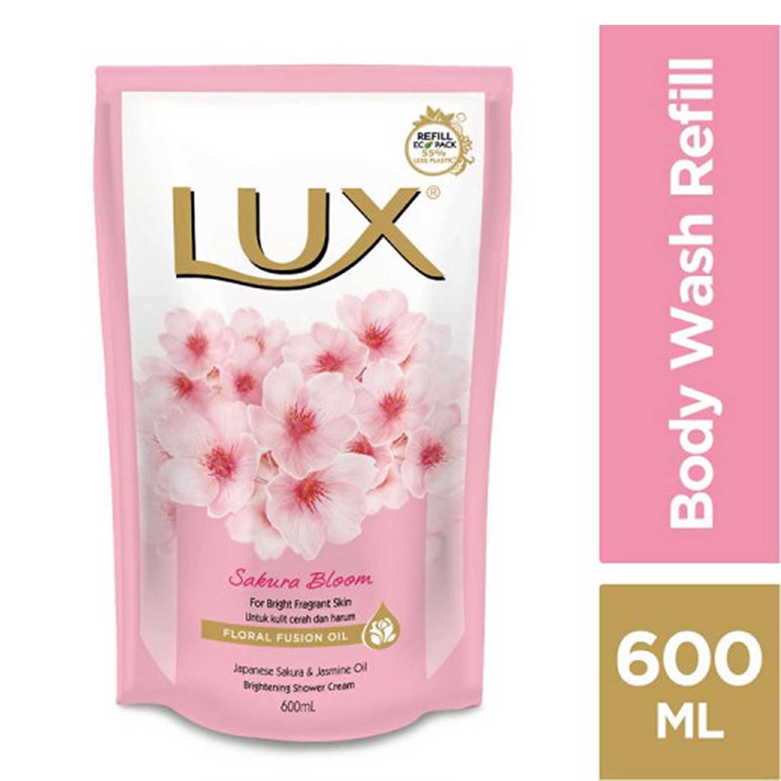 Lux Sakura Bloom with Floral Fusion Oil Body Wash Refill Pack 600ml