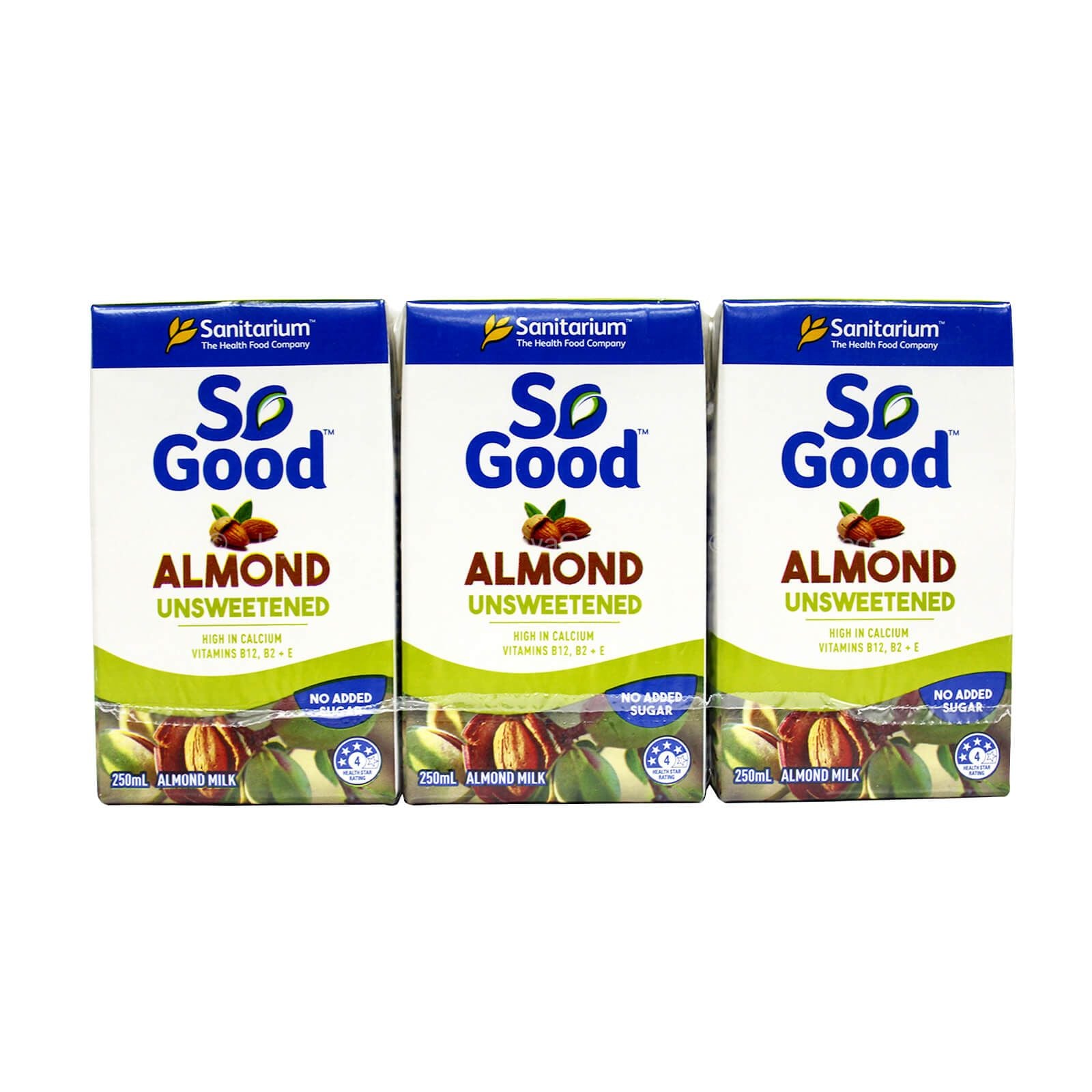 Sanitarium So Good Long Life Unsweetened Almond Milk 250ml x 3