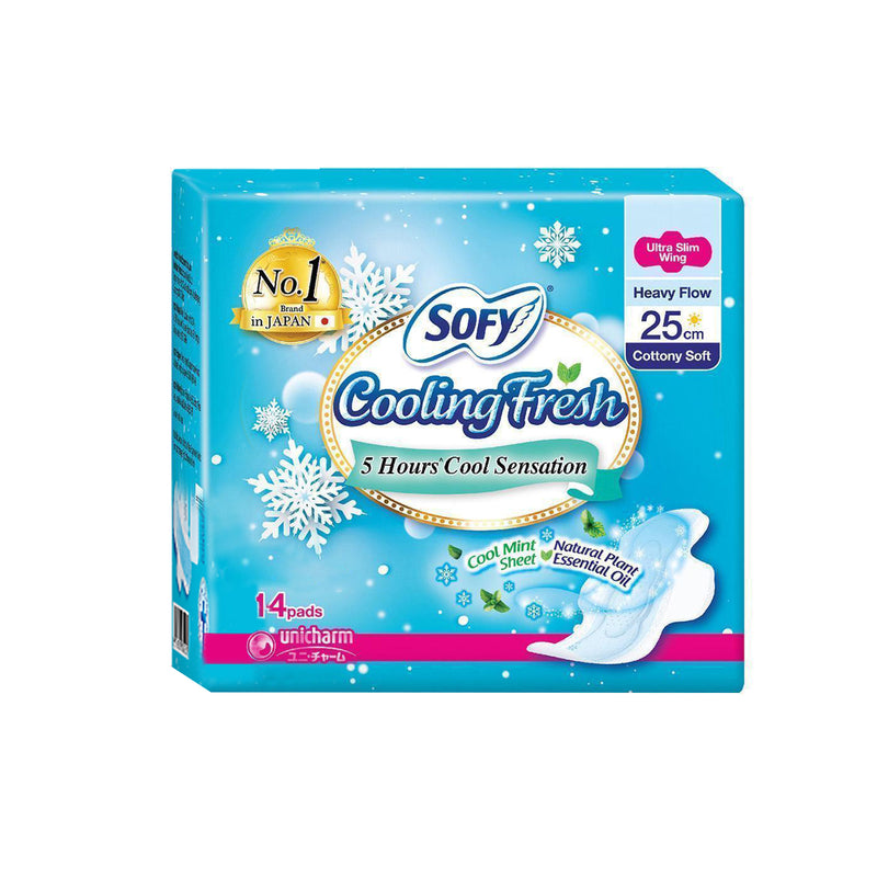Sofy Cooling Fresh Ultra Slim Wing Pad 25cm 14pcs/pack