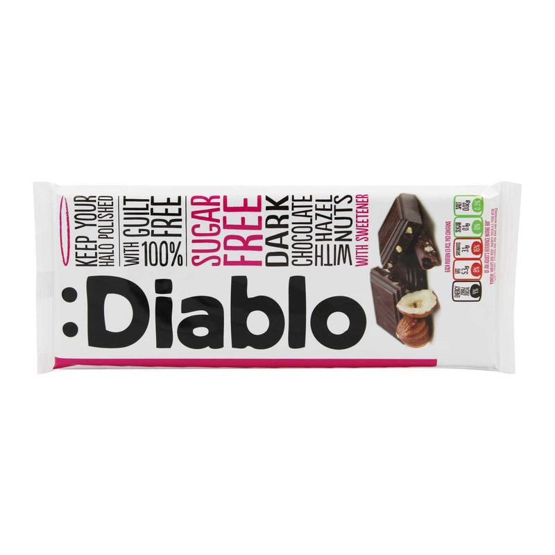 Diablo Sugar Free Dark Chocolate with Hazelnut with Sweetener 85g