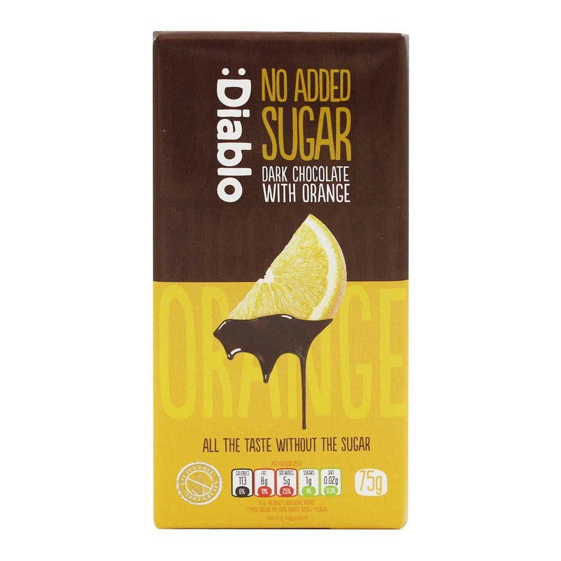 Diablo No Added Sugar Dark Chocolate with Orange 75g