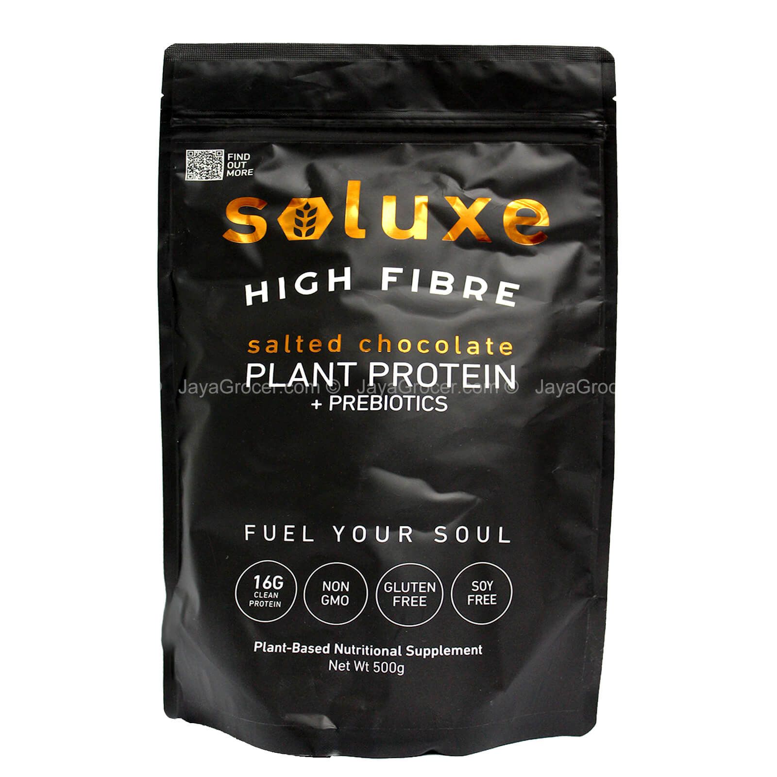Soluxe High FIbre Salted Chocolate Plant Protein 500g