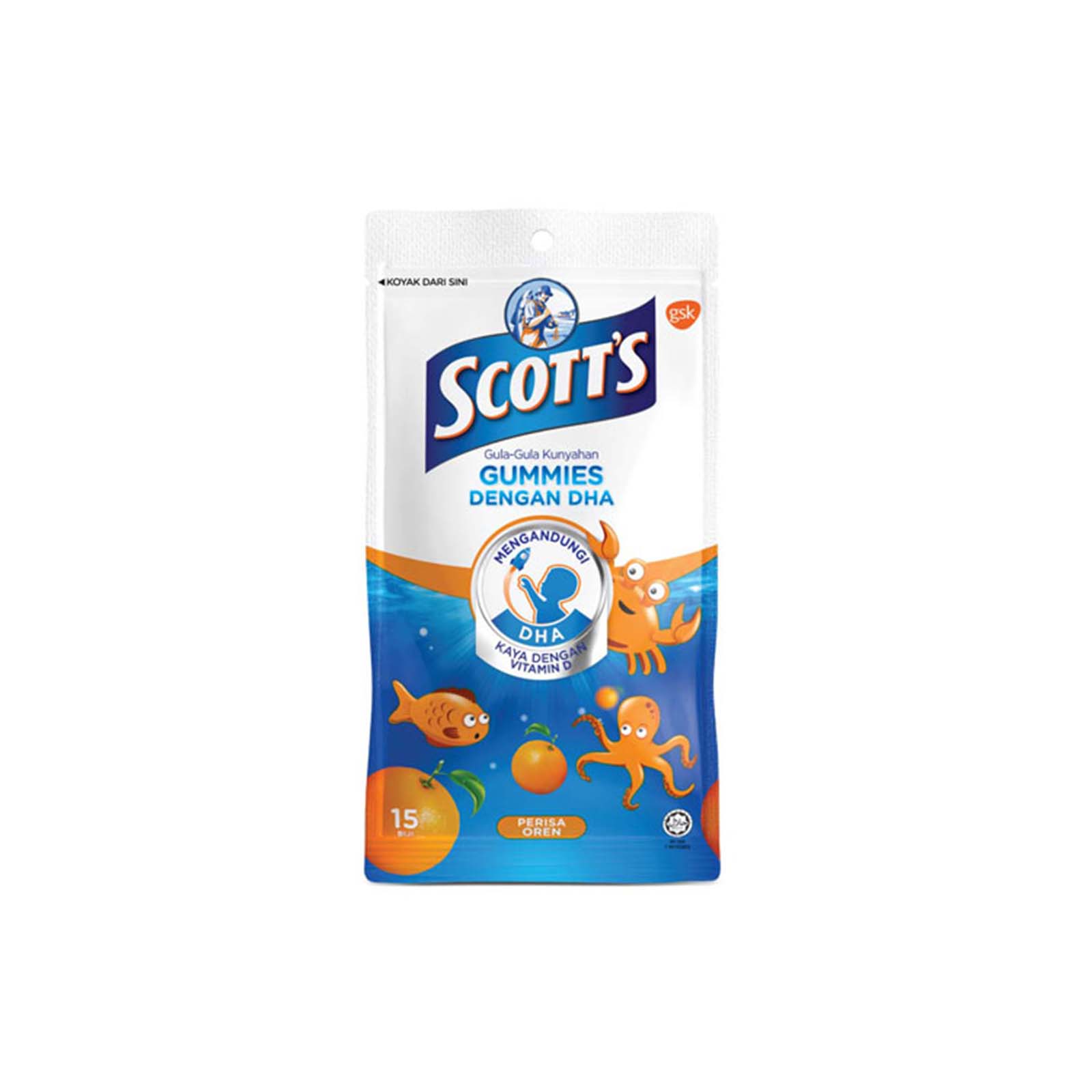 Scott DHA Orange Gummies 15pcs/pack