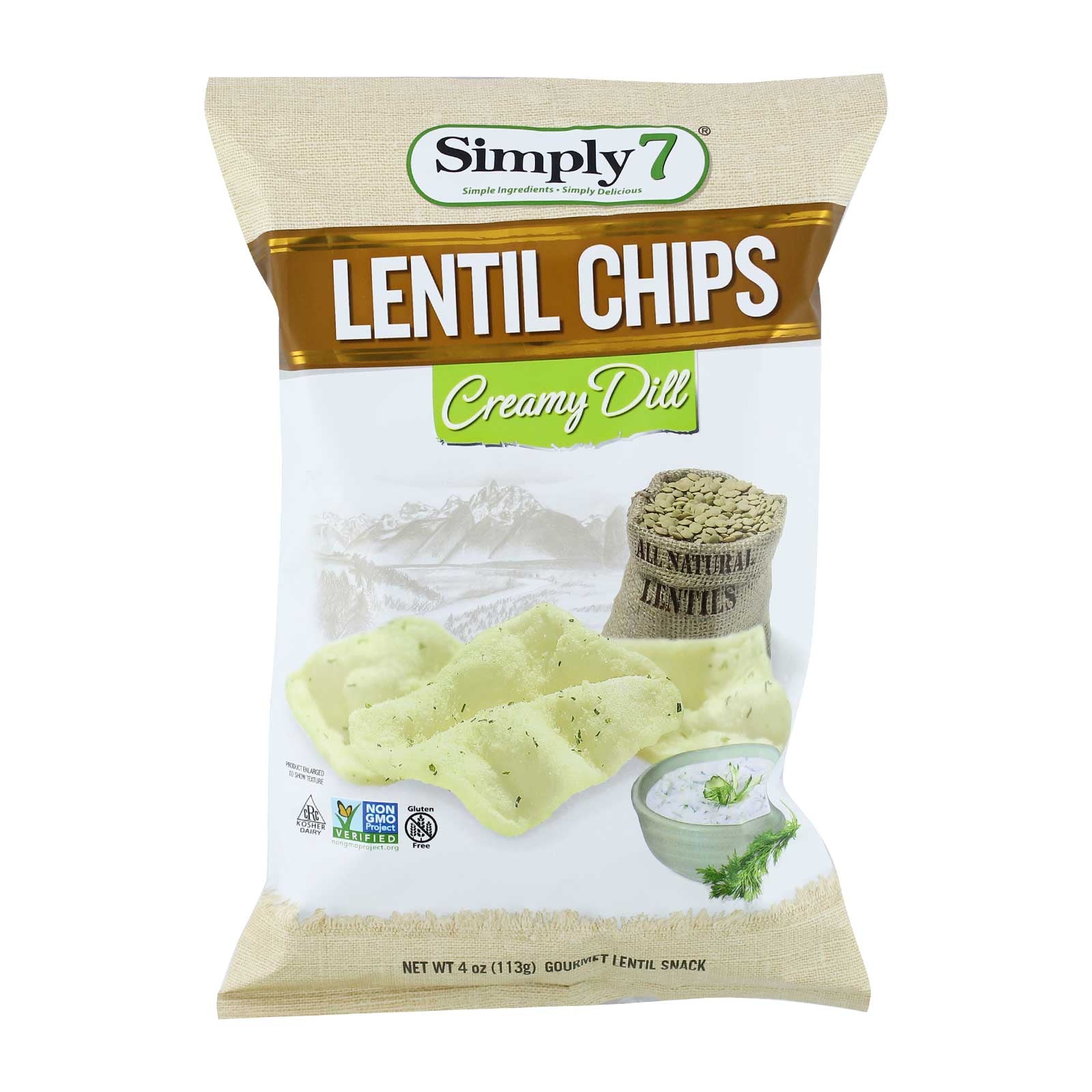 Simply7 Lentil Chips Creamy Dill 113g