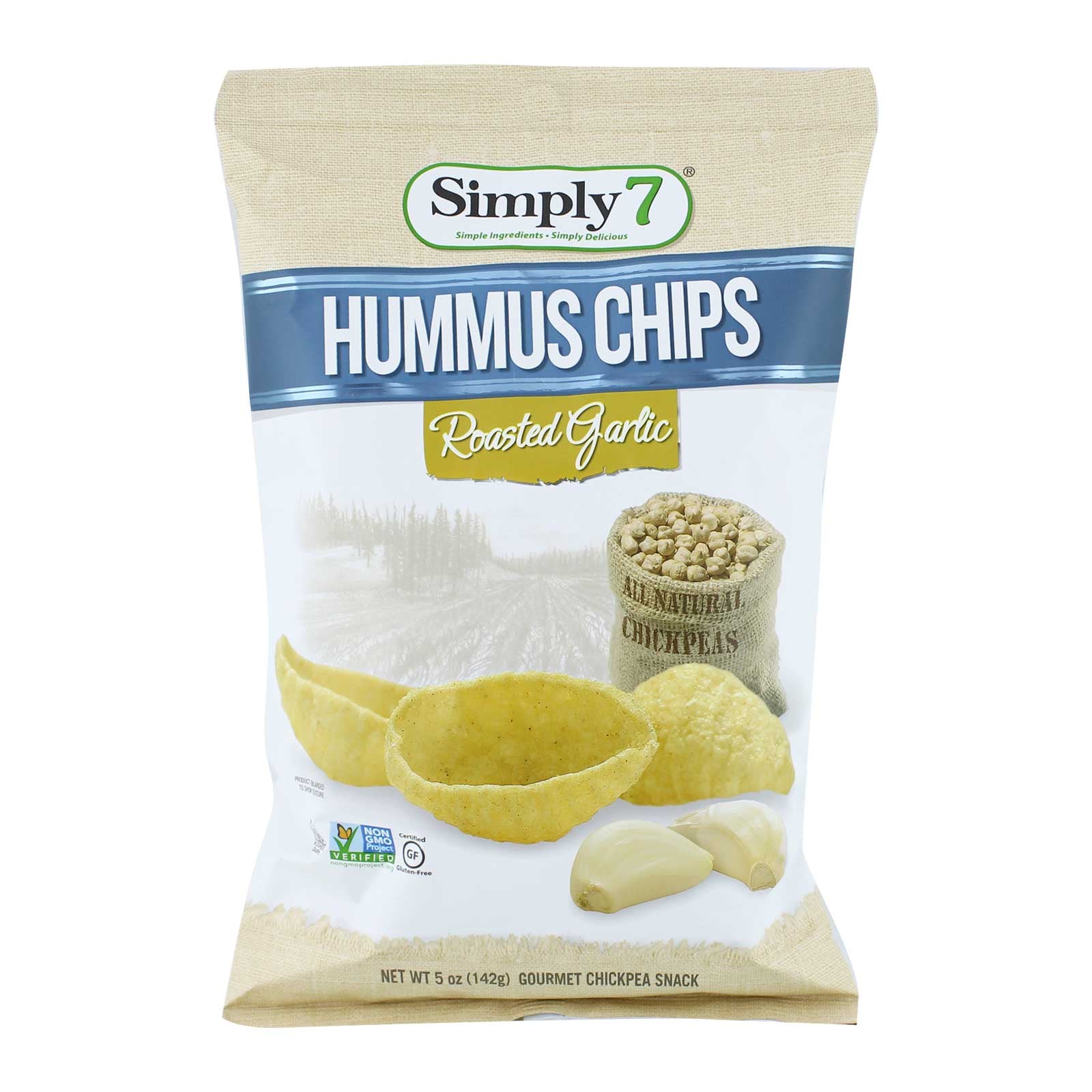 Simply7 Hummus Chips Roasted Garlic 142g