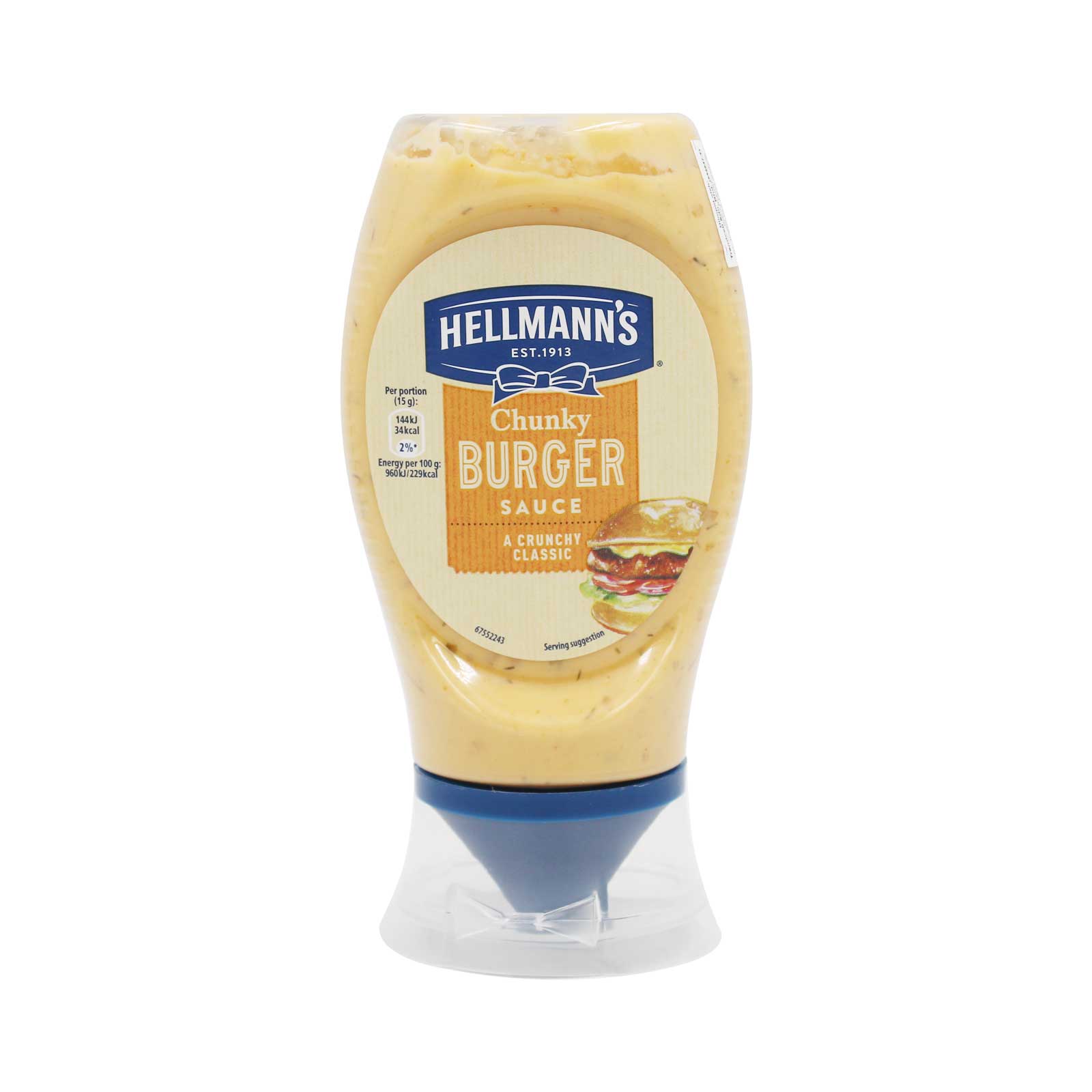 Hellmann's Chunky Burger Sauce Squeeze Bottle 256ml