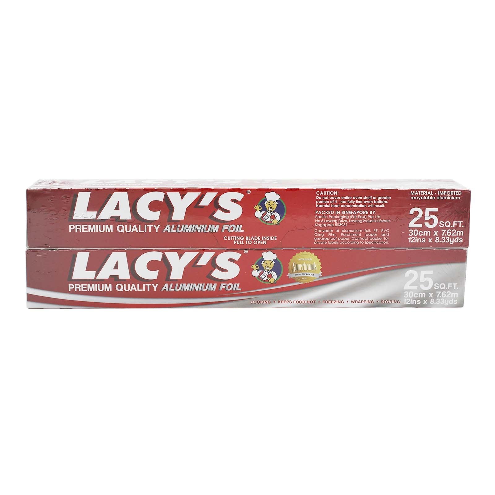 Lacy's Premium Quality Aluminium Foil 30cm x 7.62cm