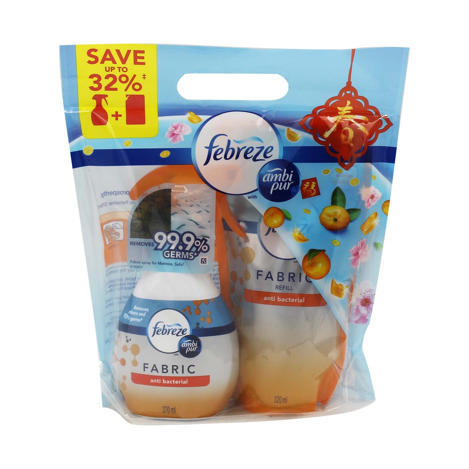 FEBREZE ANTI-BAC 370ML + REFILL 320ML