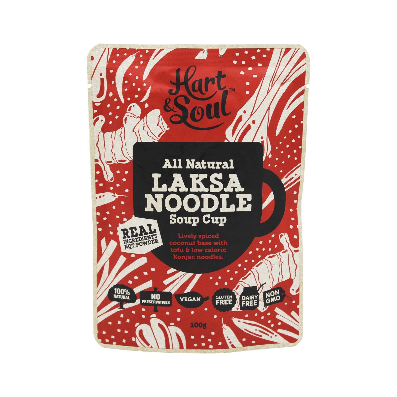 Hart & Soul All Natural Laksa Noodle Soup Cup 100g