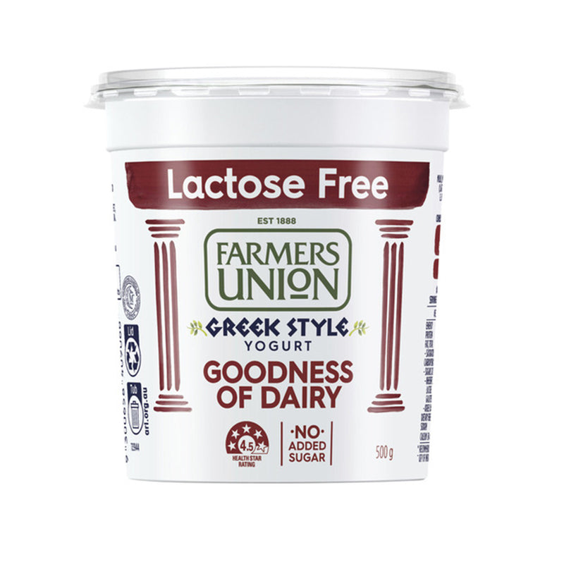 Farmers Union Greek Style Yogurt Lactose Free 500g