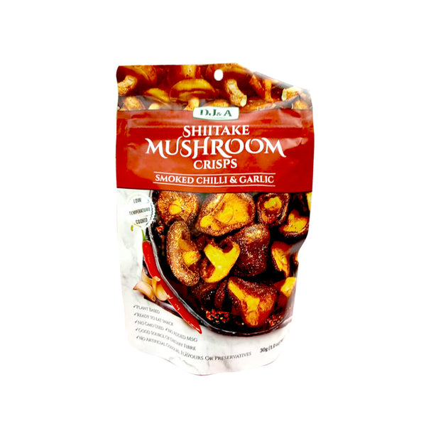 DJ&A Shiitake Mushroom Crisps Smoked Chilli and Garlic 30g