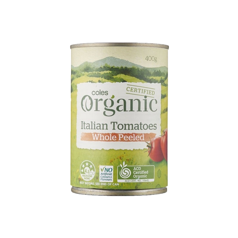 Coles Organic Whole Peeled Tomatoes 400g