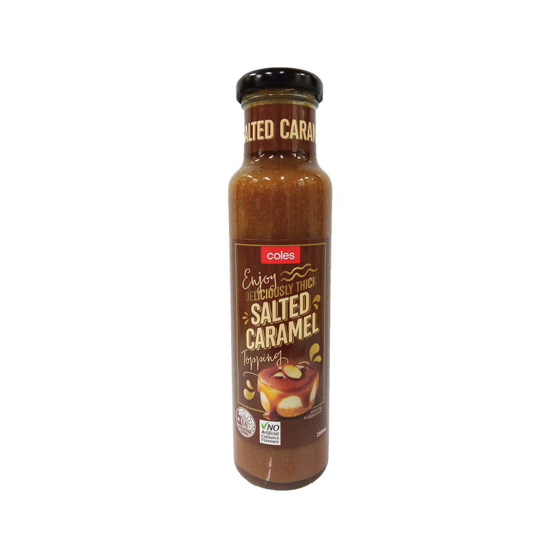 COLES TOPPINGS SALTED CARAMEL 250G